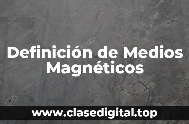 Definición de Medios Magnéticos