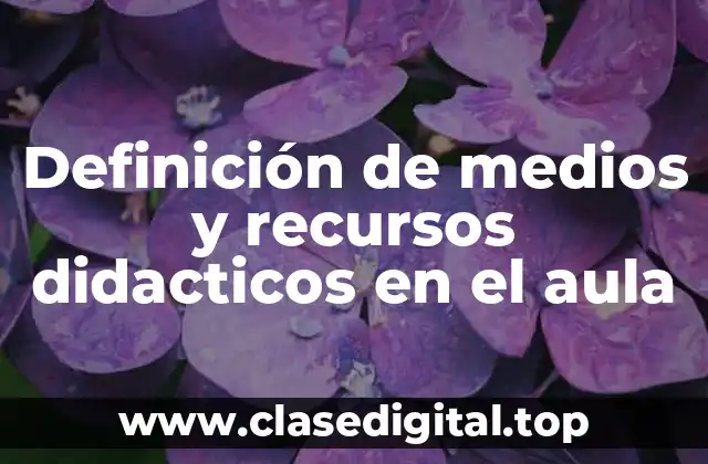 Definición de medios y recursos didacticos en el aula