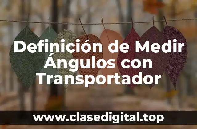 Definición de Medir Ángulos con Transportador