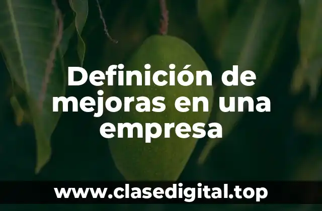 Definición de mejoras en una empresa