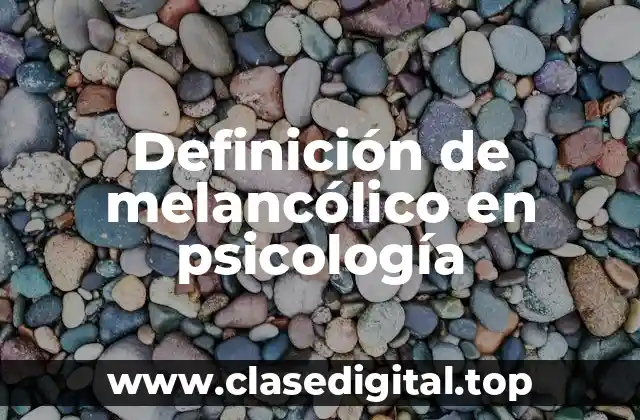 Definición técnica de melancólico