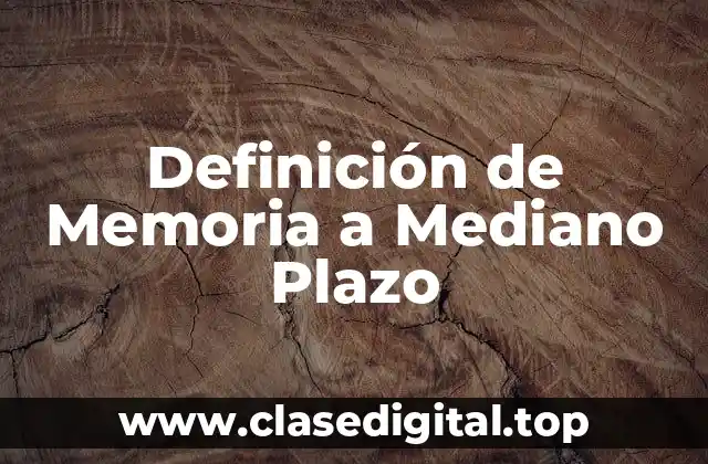 Definición de Memoria a Mediano Plazo