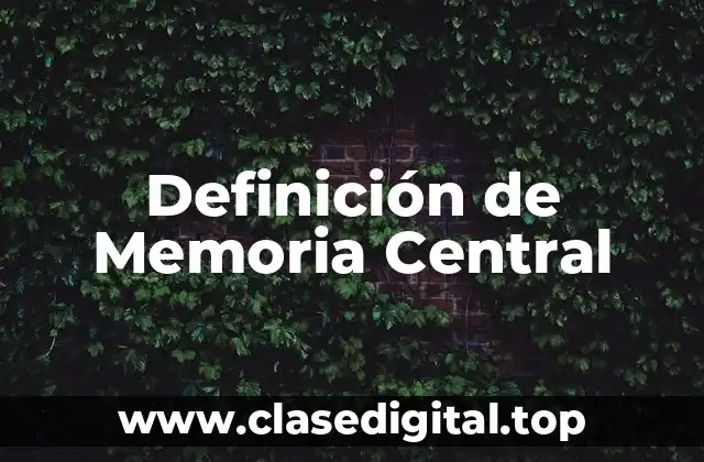 Definición de Memoria Central