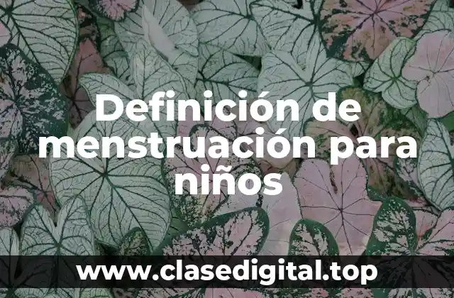 Definición de menstruación para niños
