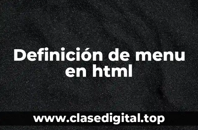 Definición de menu en html