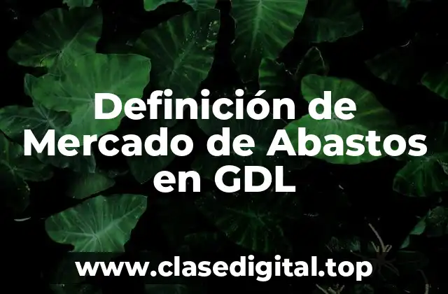 Definición de Mercado de Abastos en GDL