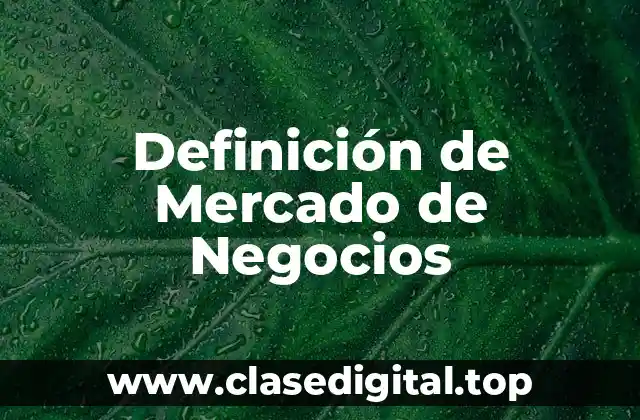 Definición de Mercado de Negocios