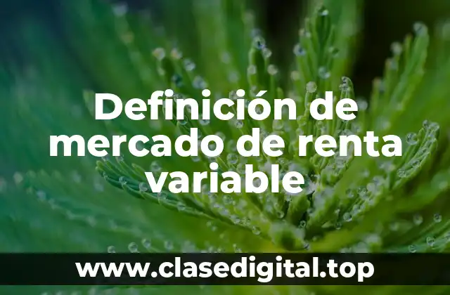 Definición de mercado de renta variable
