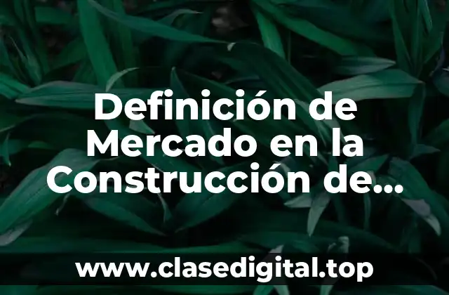 Definición de Mercado en la Construcción de Casas Autosustentables