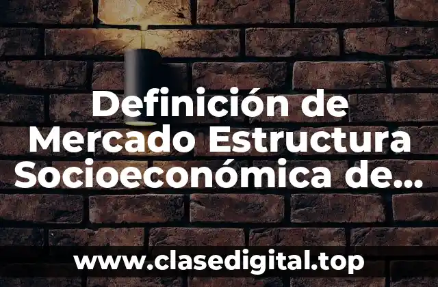 Definición de Mercado Estructura Socioeconómica de México