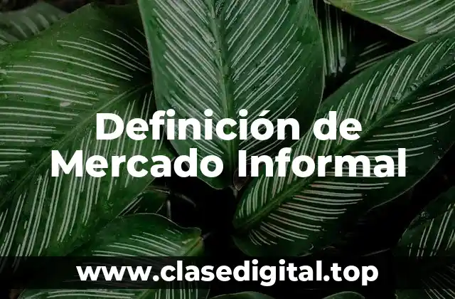 Definición de Mercado Informal