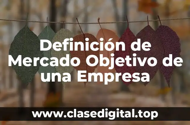 Definición de Mercado Objetivo de una Empresa
