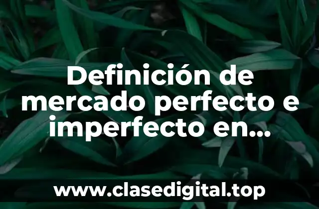 Definición técnica de mercado perfecto