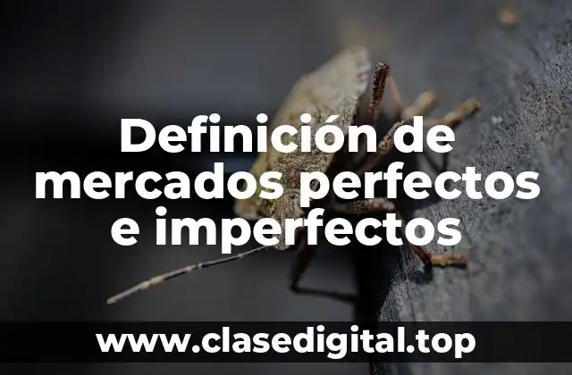 Definición de mercados perfectos e imperfectos