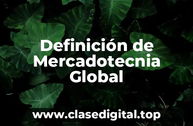 Definición de Mercadotecnia Global