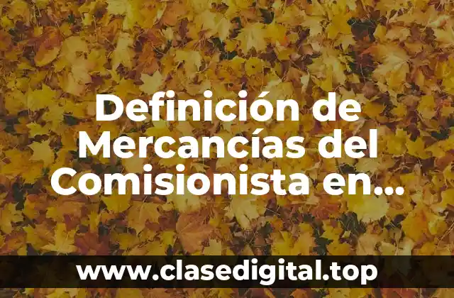 Definición de Mercancías del Comisionista en Tránsito