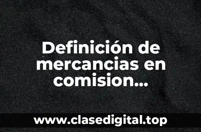 Definición de mercancias en comision documentos descontados y endosados
