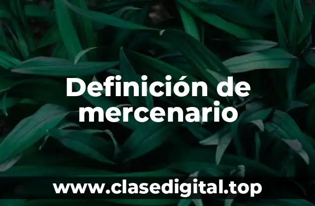Definición de mercenario
