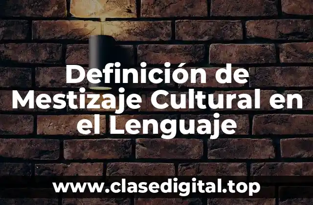 Definición de Mestizaje Cultural en el Lenguaje