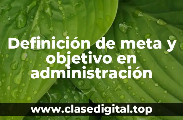 Definición de meta y objetivo en administración