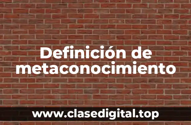 Definición de metaconocimiento