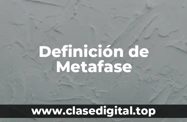 Definición de Metafase