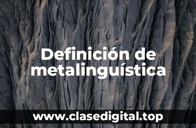 Definición de metalinguística