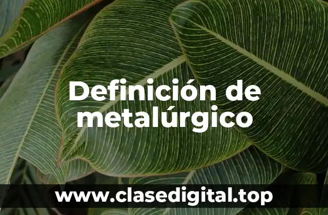 Definición de metalúrgico