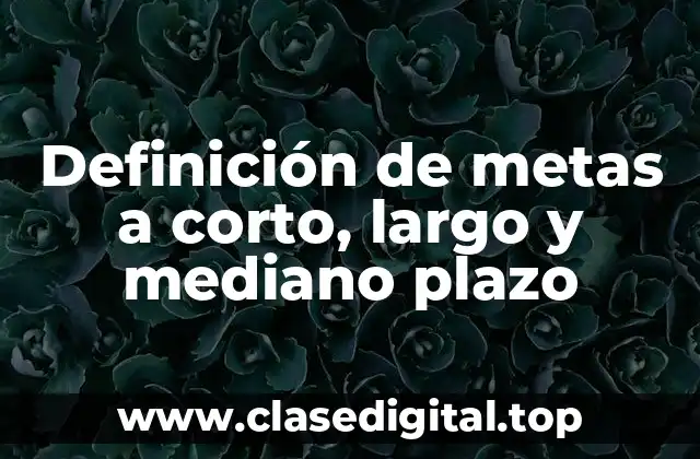 Definición de metas a corto, largo y mediano plazo