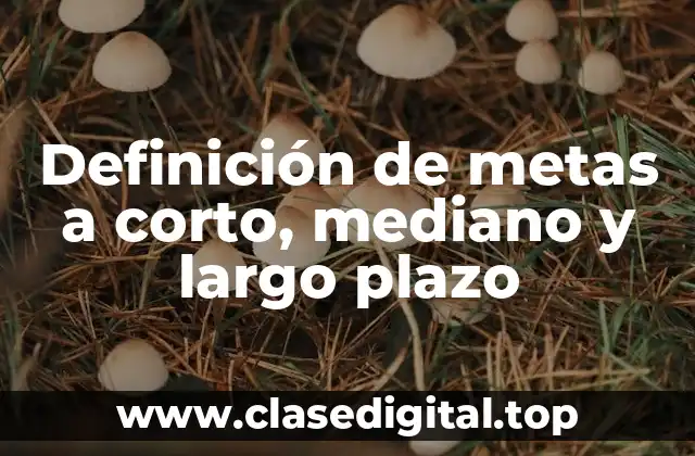 Definición de metas a corto, mediano y largo plazo