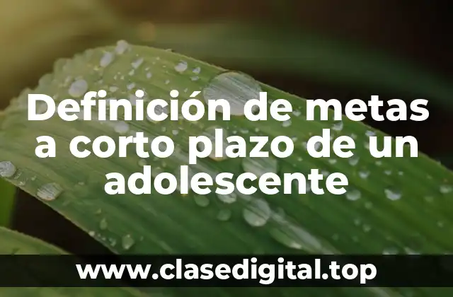 Definición de metas a corto plazo de un adolescente