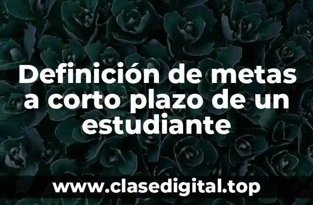 Ejemplos de metas a corto plazo