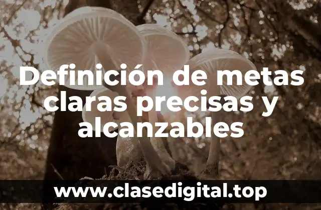 Definición de metas claras precisas y alcanzables