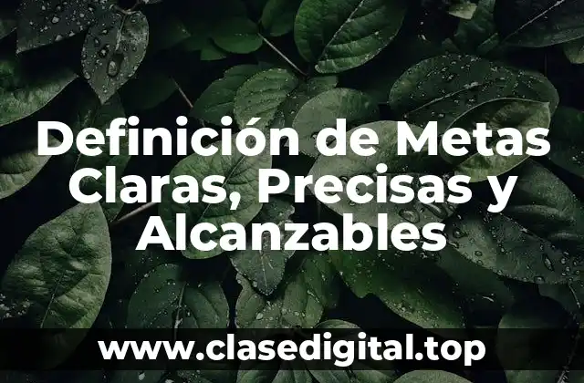 Definición de Metas Claras, Precisas y Alcanzables