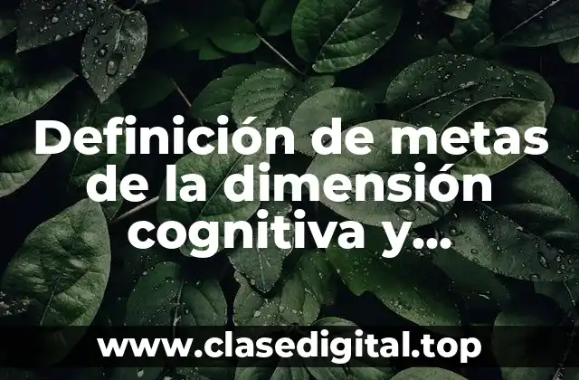 Definición de metas de la dimensión cognitiva y emocional