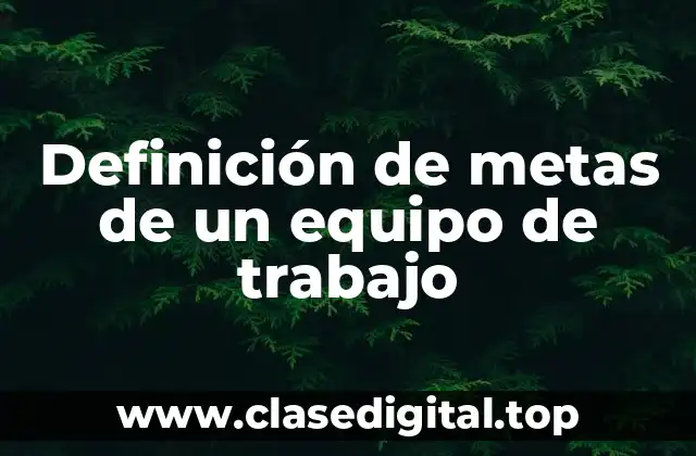Definición de metas de un equipo de trabajo