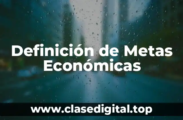 Definición de Metas Económicas