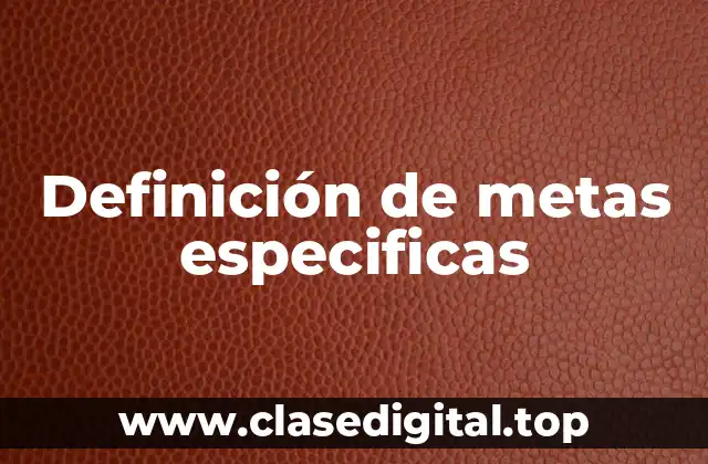 Definición de metas especificas