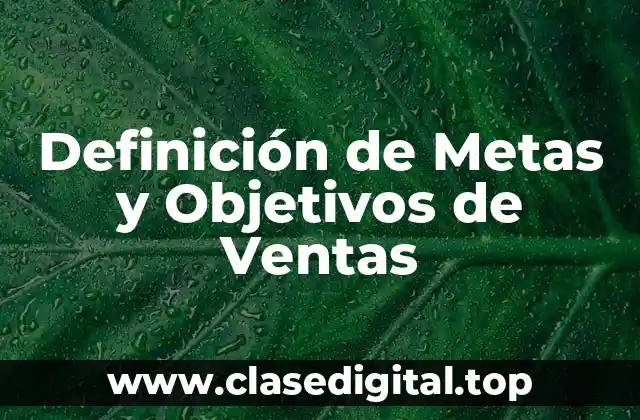 Definición de Metas y Objetivos de Ventas