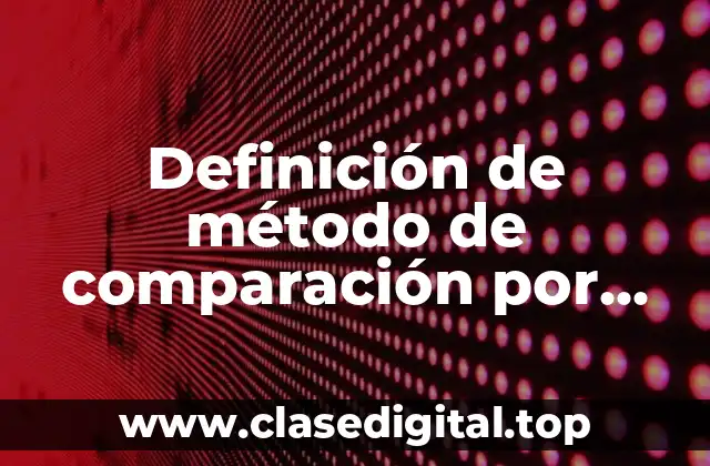 Definición de método de comparación por pares
