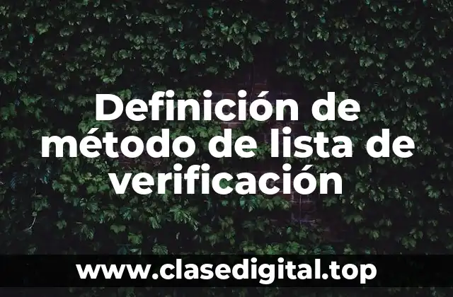 Definición de método de lista de verificación