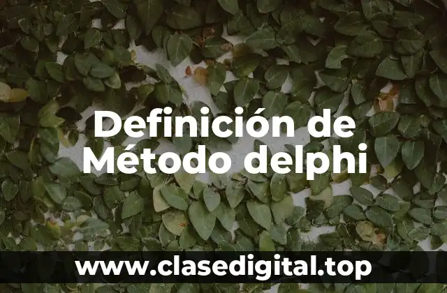 Definición de Método delphi