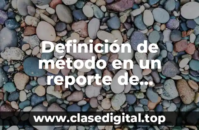 Definición técnica de método en un reporte de investigación