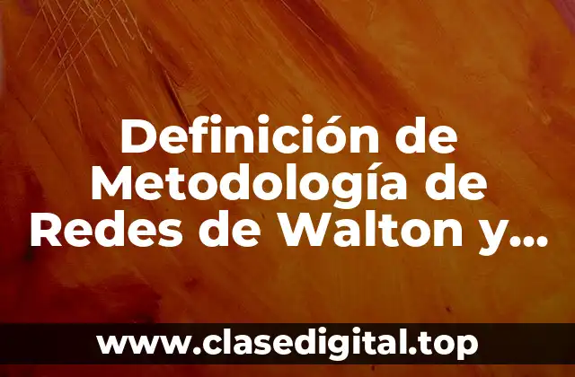 Definición de Metodología de Redes de Walton y Garbarino