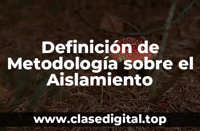 Definición de Metodología sobre el Aislamiento