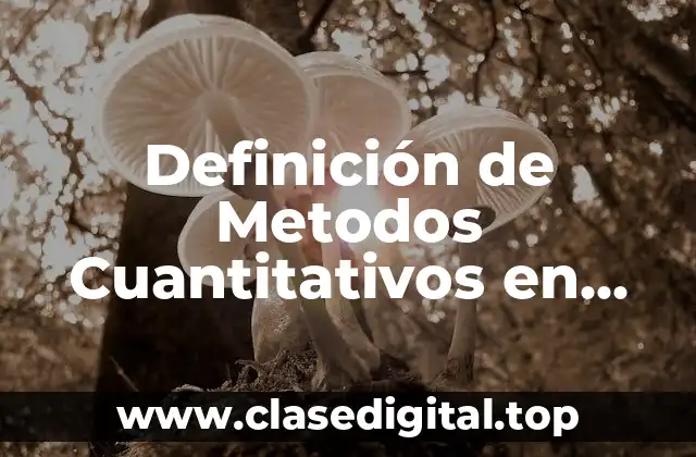Definición de Metodos Cuantitativos en Administración Técnicas de Control