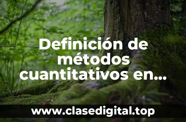 Definición de métodos cuantitativos en ciencias sociales
