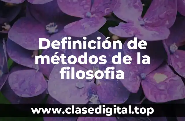 Definición de métodos de la filosofia