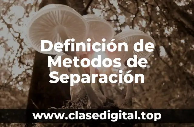 Definición Técnica de Metodos de Separación