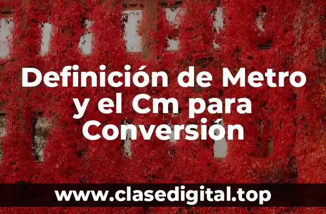 Definición de Metro y el Cm para Conversión